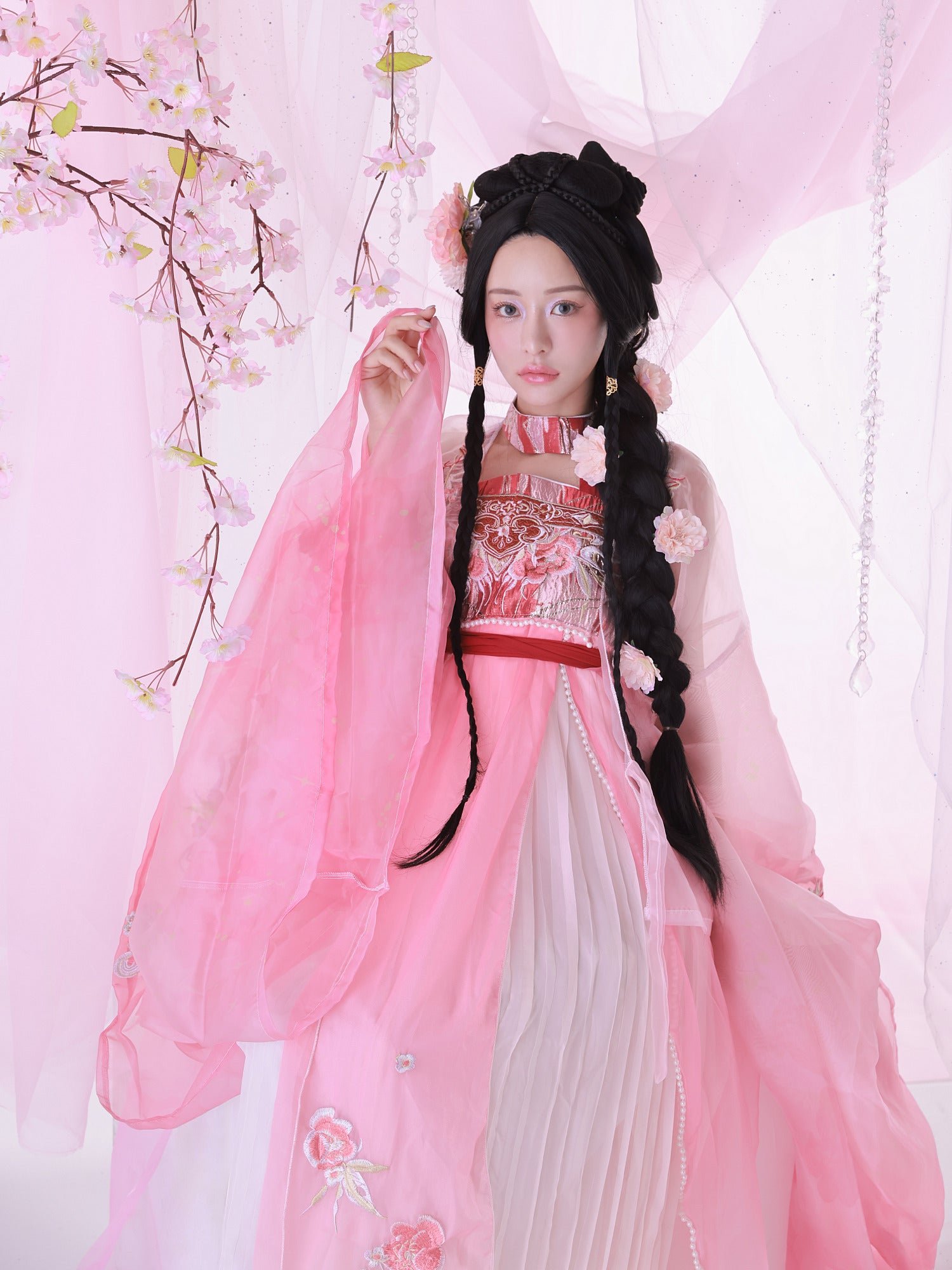 【4点セット】艶｜中国コスプレ・漢服衣装 ピンク vcsot-25043-ja