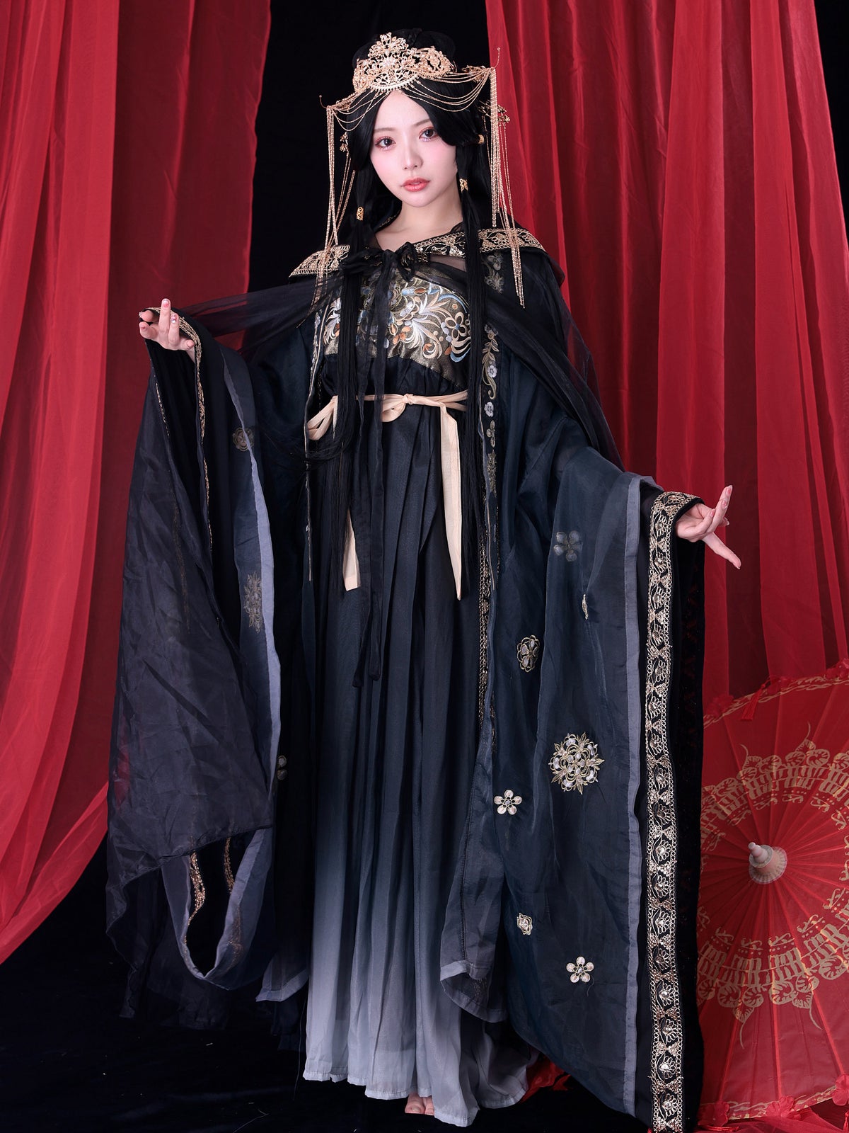 【4点セット】西太后｜中国コスプレ・漢服衣装 ブラック vcsot-25044-1-ja
