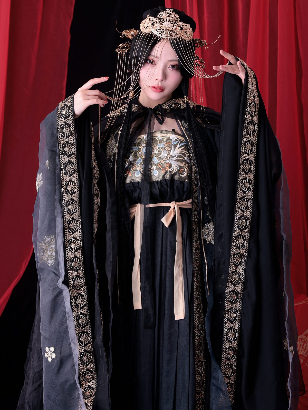 【4点セット】西太后｜中国コスプレ・漢服衣装 ブラック vcsot-25044-1-ja