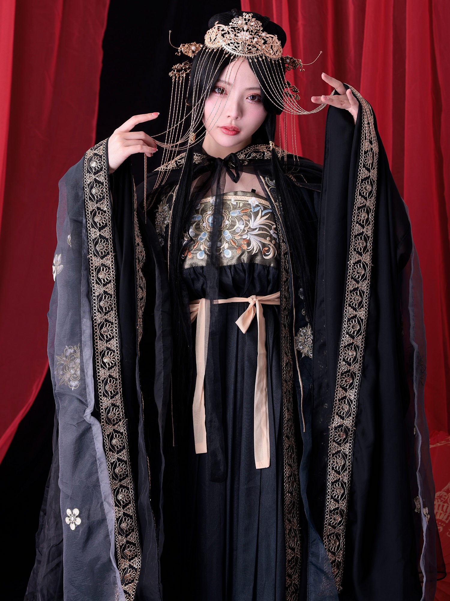 【4点セット】西太后｜中国コスプレ・漢服衣装 ブラック vcsot-25044-1-ja