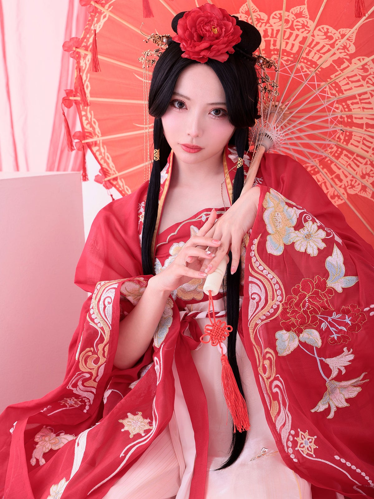 【4点セット】朱砂痣｜中国コスプレ・漢服衣装 レッド vcsot-25045-ja
