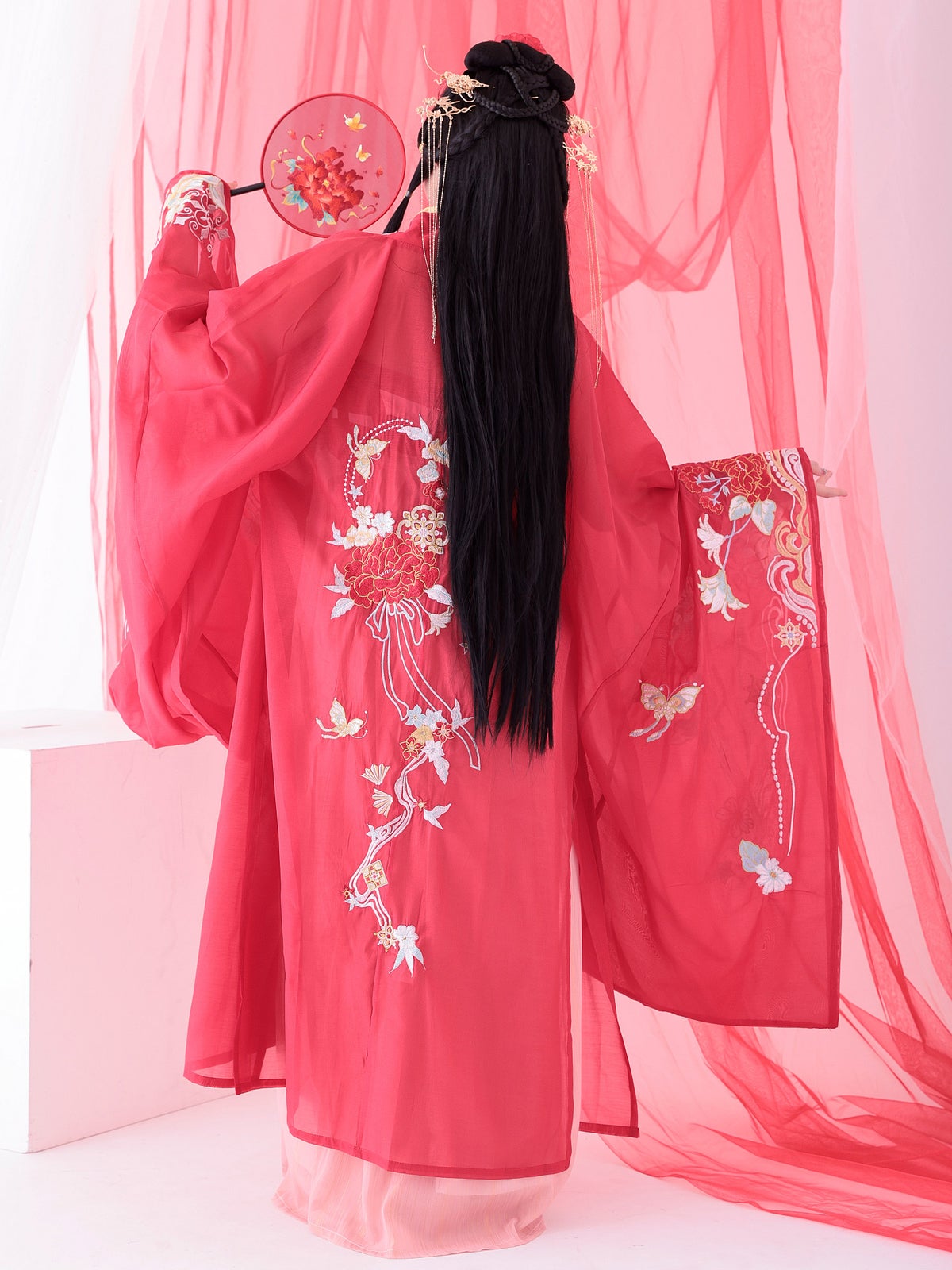 【4点セット】朱砂痣｜中国コスプレ・漢服衣装 レッド vcsot-25045-ja