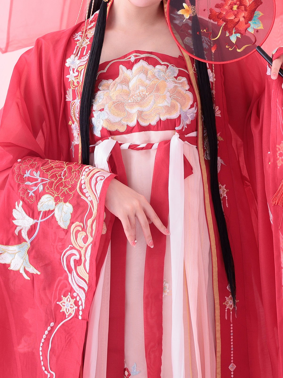 【4点セット】朱砂痣｜中国コスプレ・漢服衣装 レッド vcsot-25045-ja