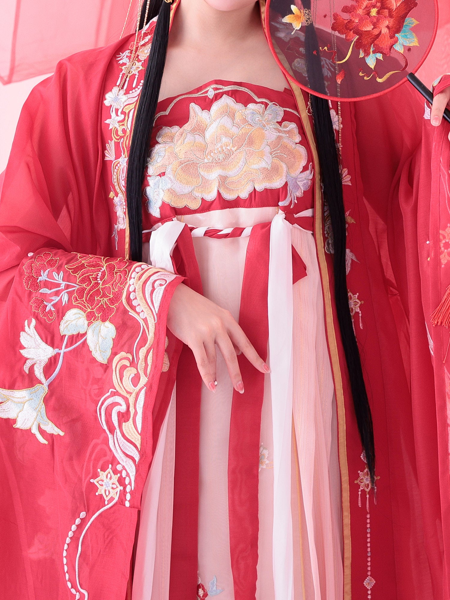 【4点セット】朱砂痣｜中国コスプレ・漢服衣装 レッド vcsot-25045-ja