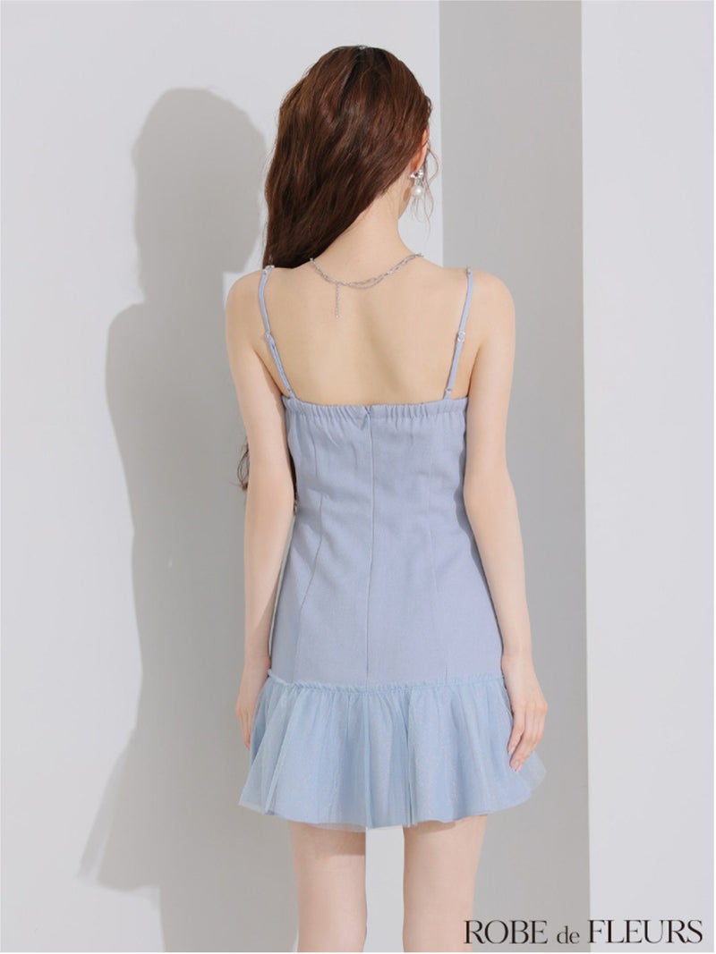 ROBE de FLEURS ローブドフルール バストカットリボンビジューミニキャバドレス fm4115-c