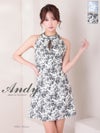 Andy アンディ ホルターネック ボタニカルフラワー 花柄 フロントジップ フレア ミニドレス ワンピース an-on2943