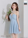 ROBE de FLEURS ローブドフルール ビジューホルターラメニットフレアミニキャバドレス fm4313-c