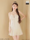 ROBE de FLEURS ローブドフルール バストカットリボンビジューミニキャバドレス fm4115