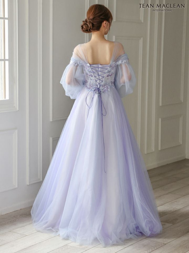 JEAN MACLEAN ジャンマクレーン ヴェールスリーブ/フラワービーズ刺繍/姫/ロングドレス ja51908