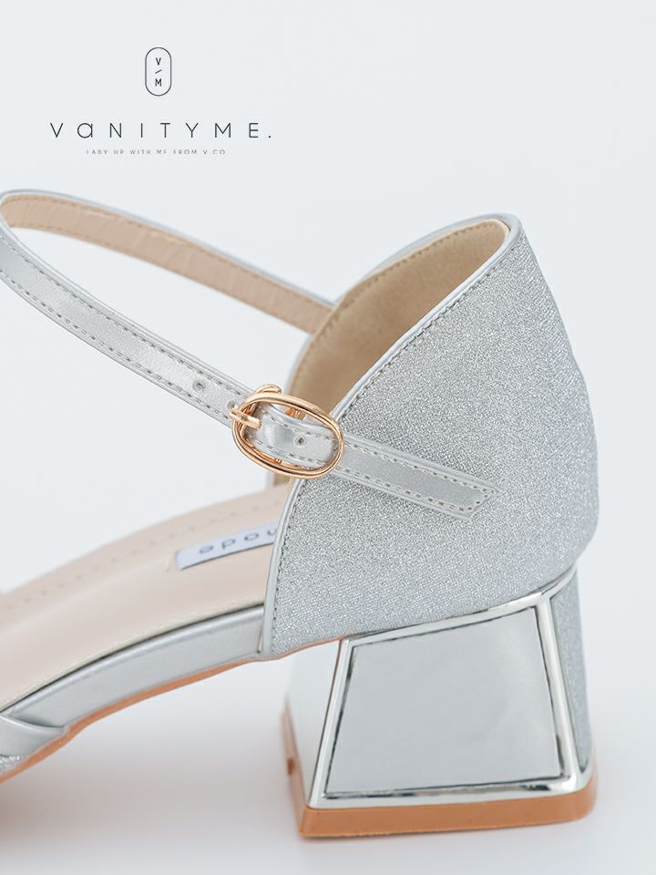 haremode ミラージュ チャンキーヒール パンプス ベージュ・シルバー・ブラック vsh-am-3424