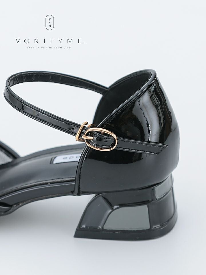 haremode ミラーモザイク グリッターラメ ポインテッドトゥ ヒール パンプス ベージュ・シルバー・ブラック vsh-am-3425