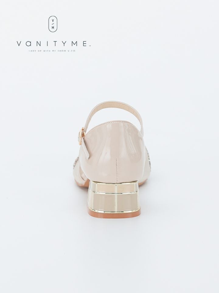 haremode ミラーモザイク グリッターラメ ポインテッドトゥ ヒール パンプス ベージュ・シルバー・ブラック vsh-am-3425