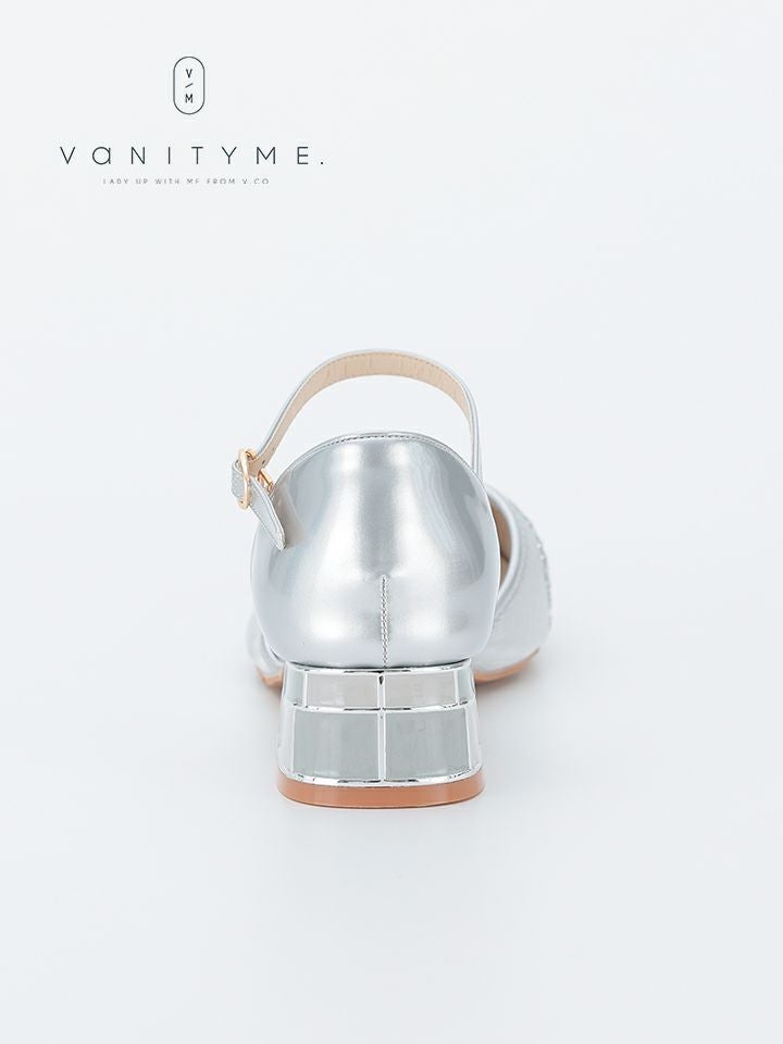 haremode ミラーモザイク グリッターラメ ポインテッドトゥ ヒール パンプス ベージュ・シルバー・ブラック vsh-am-3425