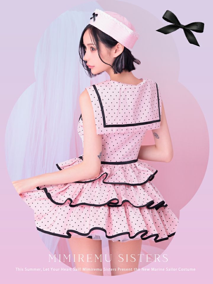 【2点セット】Dot Sweet Marine ドットスイートマリン [ピンク] vcsot-250233-1a