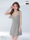 DEA. ディア バイ ローブドフルール ノースリーブバストジップシンプルミニキャバドレス de4211
