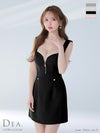 DEA. ディア バイ ローブドフルール ノースリーブバストジップシンプルミニキャバドレス de4211