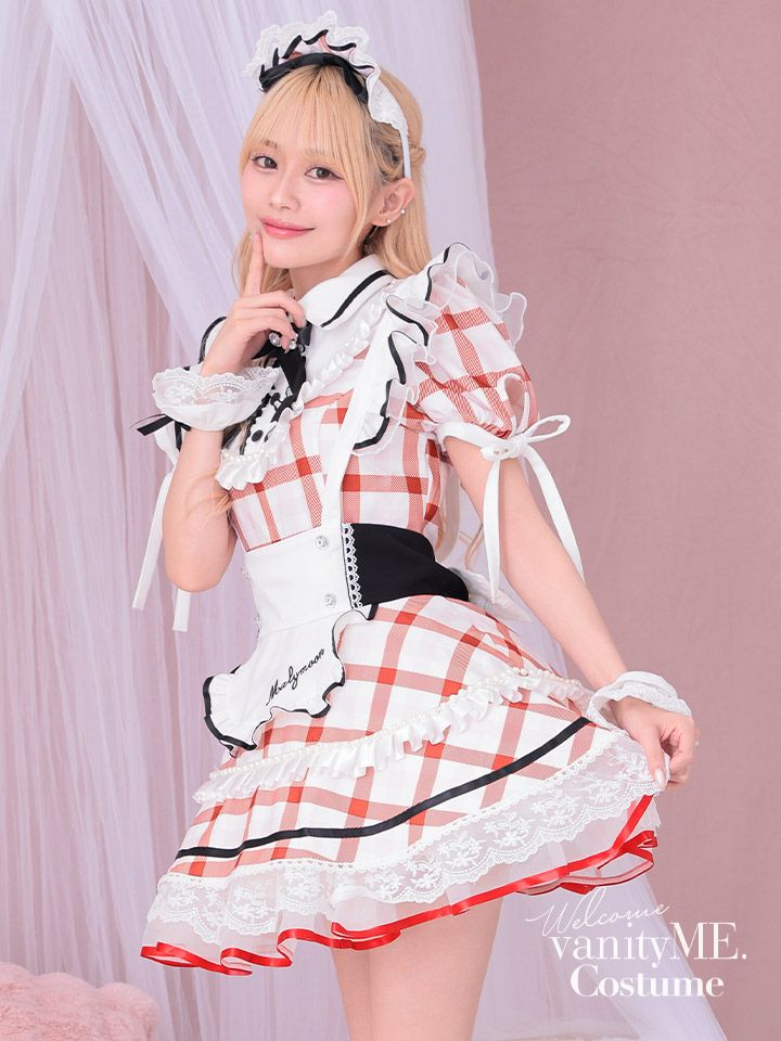 【7点セット】Malymoon マリームーン シャーベットチェックメイド [レッド] ml10251-2