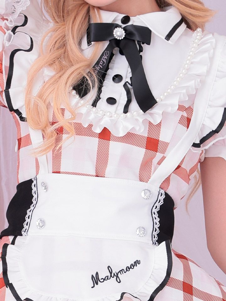【7点セット】Malymoon マリームーン シャーベットチェックメイド [レッド] ml10251-2