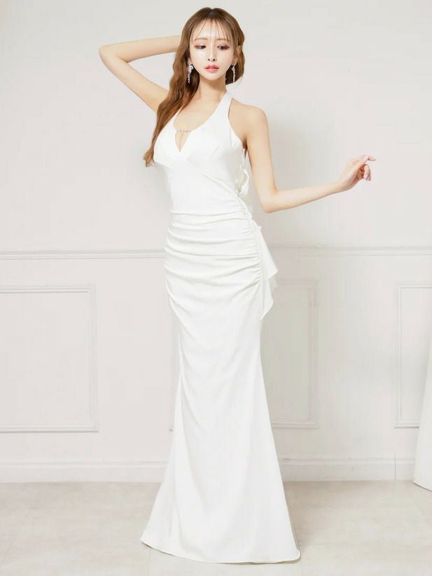 AngelR エンジェルアール バストタックバックオープンリボンデザインマーメイドタイトロングドレス ar25233-ks