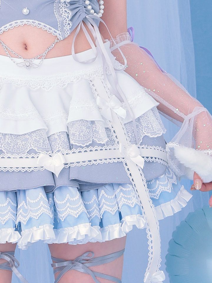 【16日まで値下げ】 malymoon ロココフィーユキャットドレス　ブルー　猫 10点セット】Malymoon マリームーン ロココフィーユキャットドレス