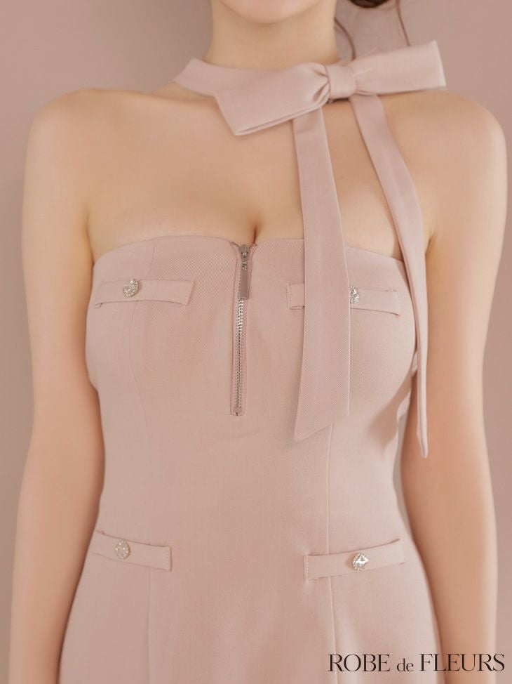 ROBE de FLEURS ローブドフルール 2wayネックリボンバストジップミニキャバドレス fm4111-c