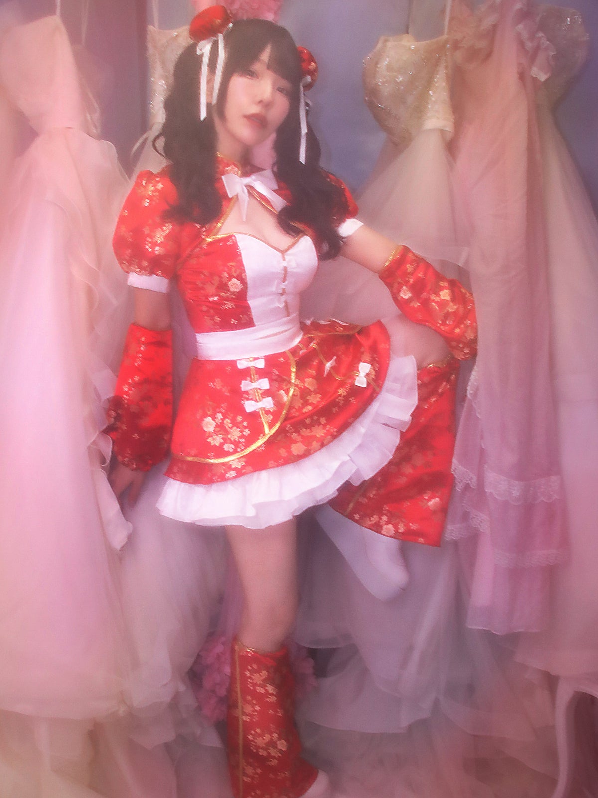 【6点セット】sweet dream china dress!! レッド vcsch-23987-3
