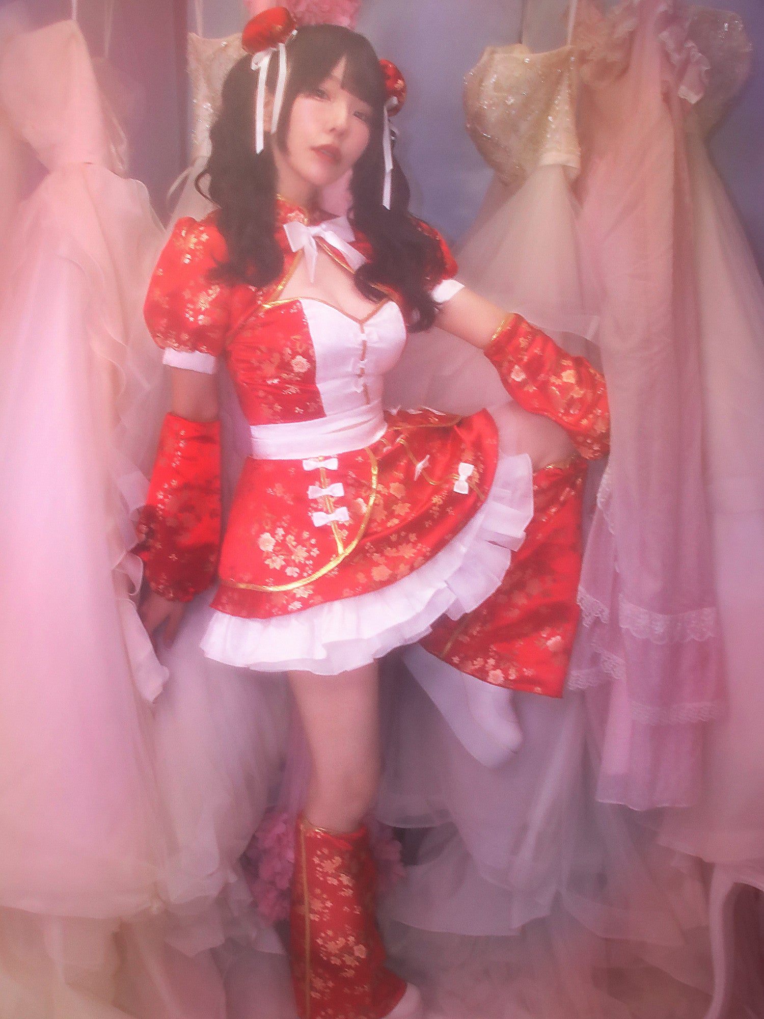 【6点セット】sweet dream china dress!! レッド vcsch-23987-3