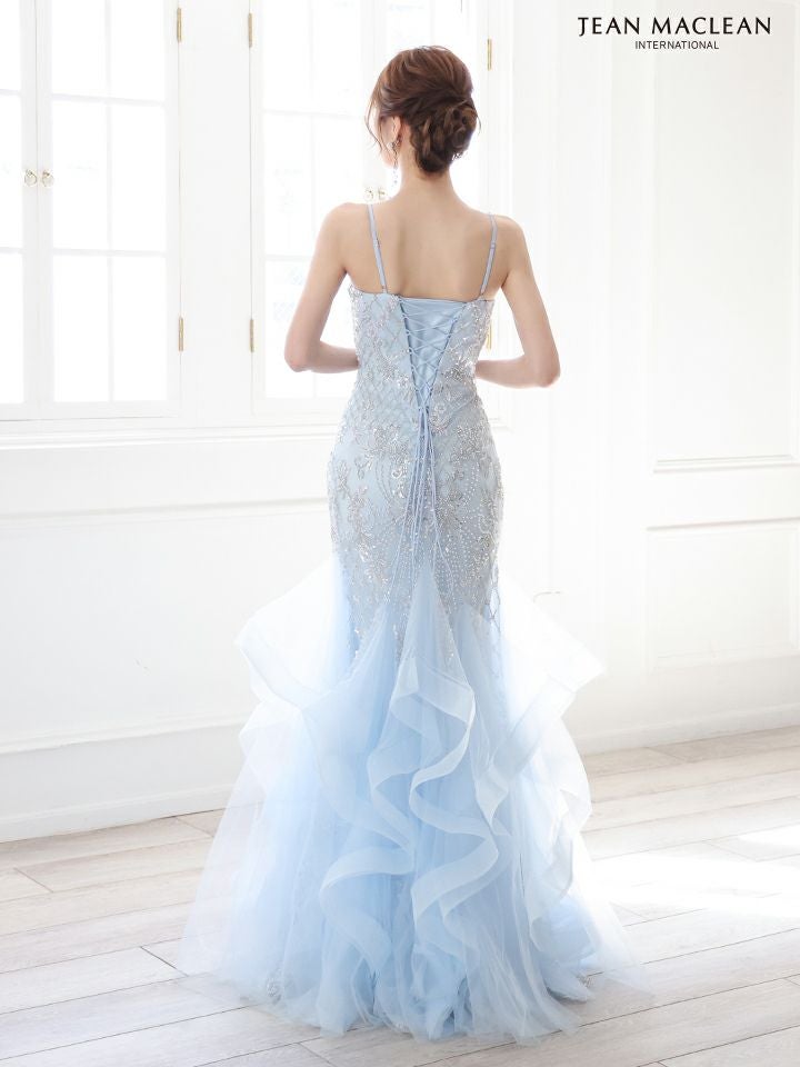 JEAN MACLEAN ジャンマクレーン フラワー刺繍/パールビジュー/スリット入り/マーメイド/タイト ロングドレス ja51864-c
