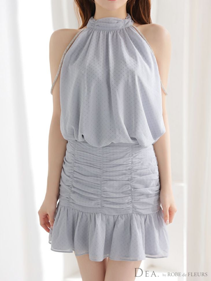 DEA. ディア バイ ローブドフルール ドットシフォンホルターネックフレアミニキャバドレス de3392-cDEA. ディア バイ ローブドフルール ドットシフォンホルターネックフレアミニキャバドレス de3392-c