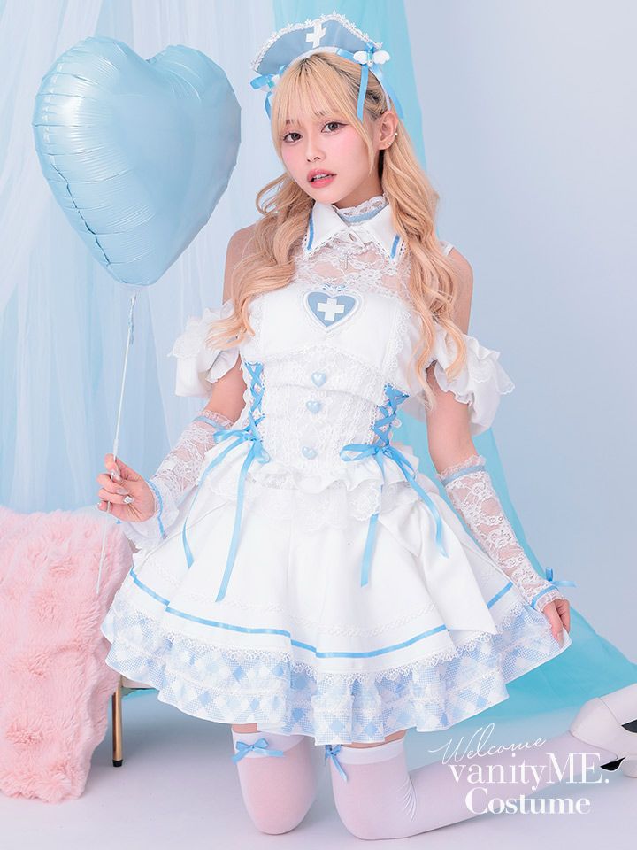 9点セット】Malymoon マリームーン ジェラートチェックナース ブルー