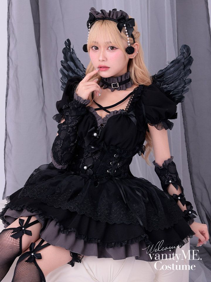 【7点セット】Malymoon マリームーン ゴシックドールエンジェル [ブラック] ml10249-2