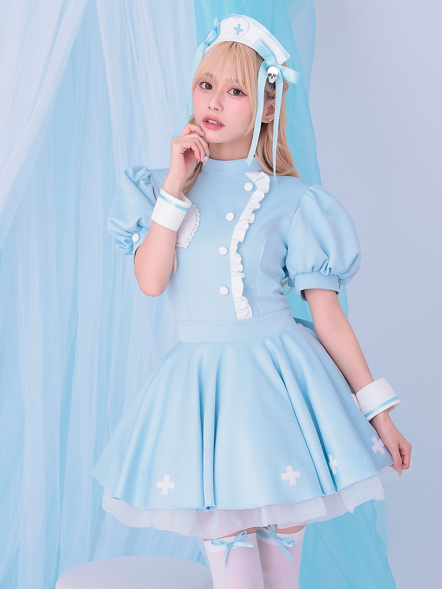 新品♡マリームーン Malymoon ロザリオモチーフナース ブルー 5点セット】Malymoon マリームーン ラブティントスカルナース ブルー