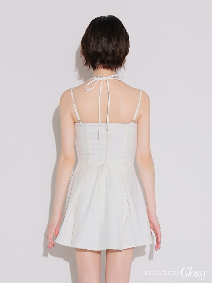 Glossy ローブドフルールグロッシー フロントレースセットアップフレアミニキャバドレス gl4120-c