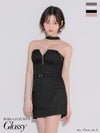 Glossy ローブドフルールグロッシー チョーカーデザインバストジップセットアップタイトミニキャバドレス gl4122-c