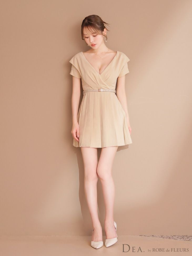 DEA. ディア バイ ローブドフルール オフショルカットベルトフレアミニキャバドレス de3391-c