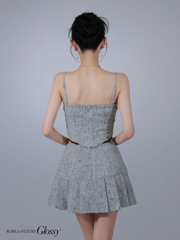 Glossy ローブドフルールグロッシー ベルトトップスセットアップフレアミニキャバドレス gl3393-c