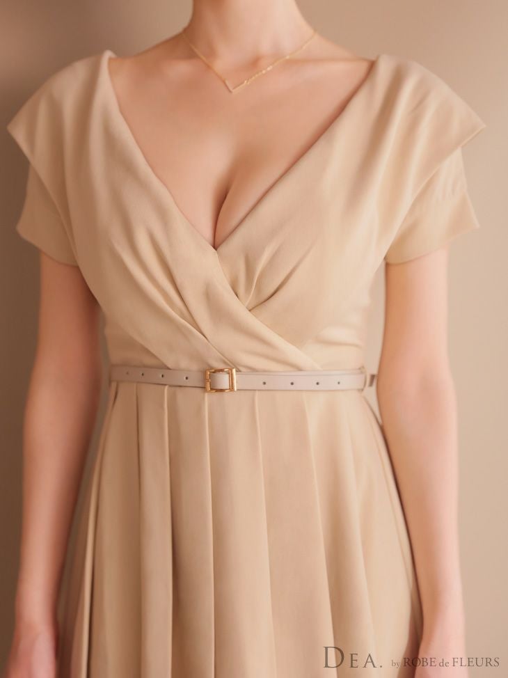 DEA. ディア バイ ローブドフルール オフショルカットベルトフレアミニキャバドレス de3391