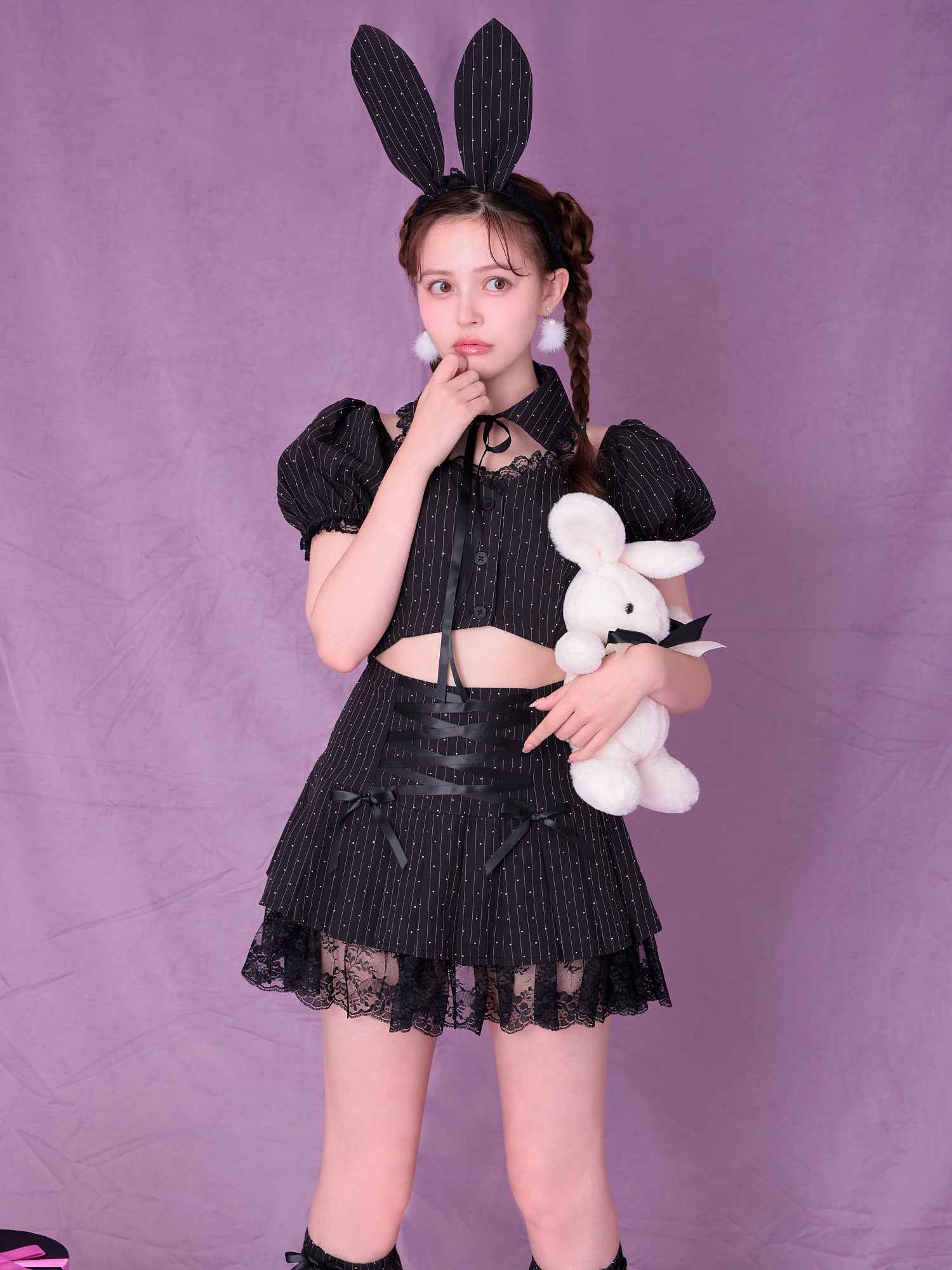【5点セット】bubu girl bunny ブブ ガール バニー ブラック vcsbn-23989