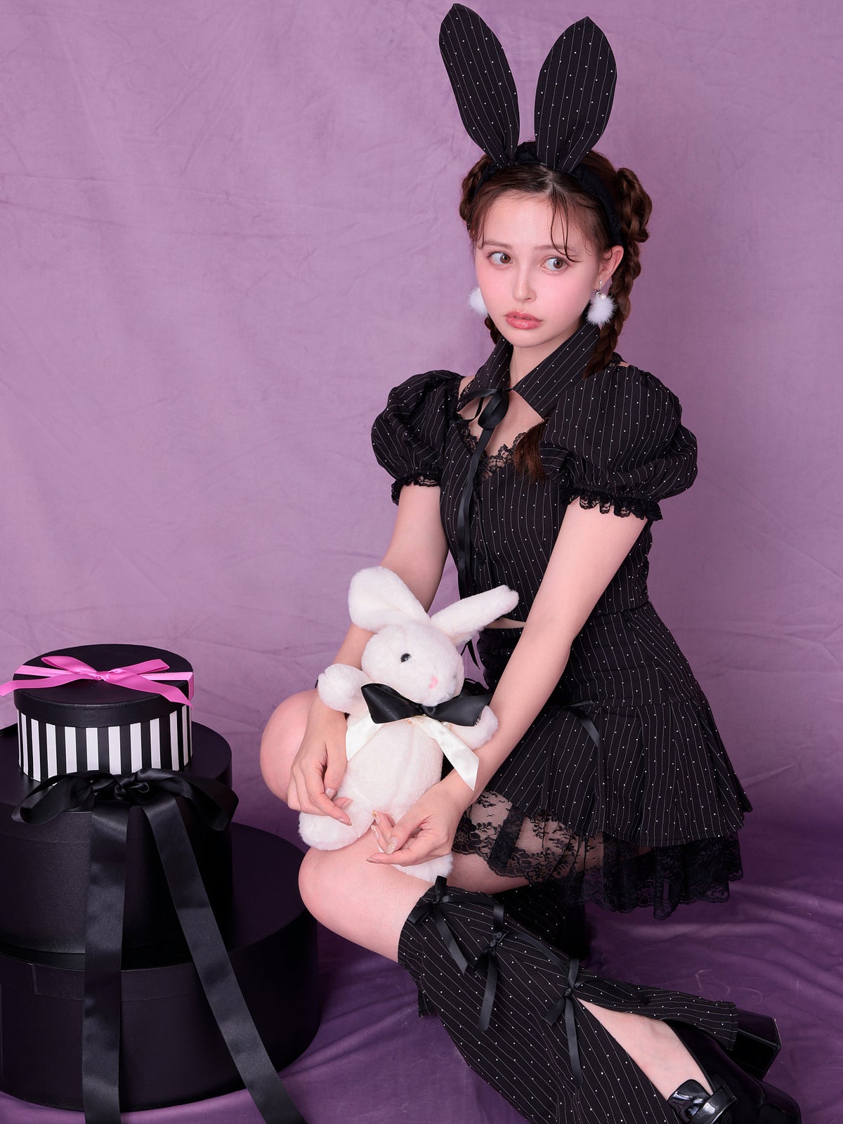 【5点セット】bubu girl bunny ブブ ガール バニー ブラック vcsbn-23989