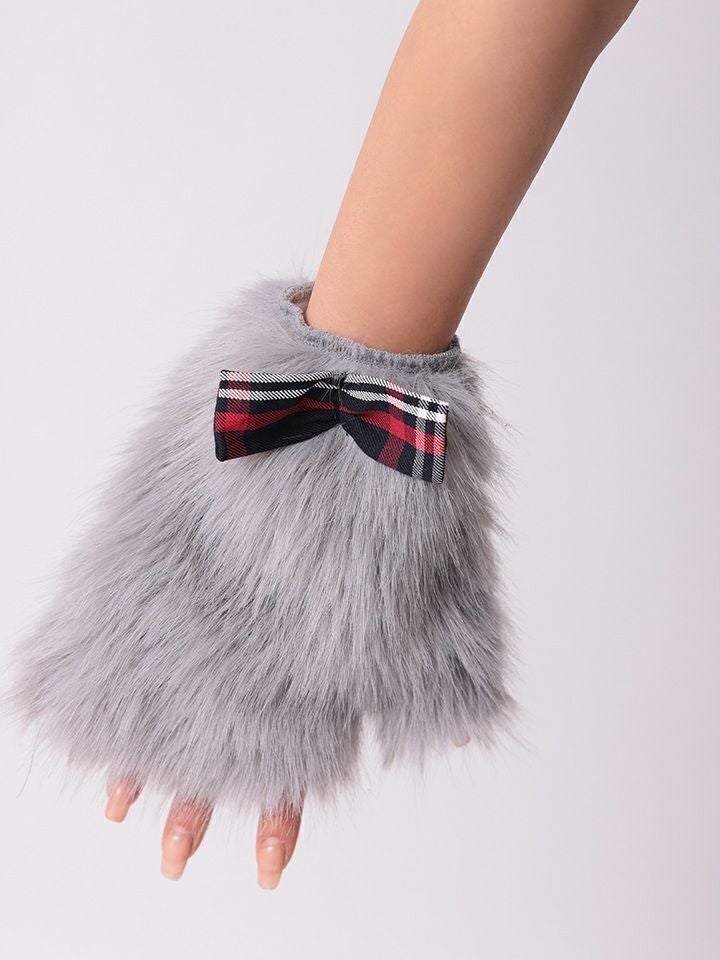 【6点セット】Fluffy Tartan Wolf フラッフィー タータン ウルフ グレー vcsot-23988