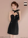 ROBE de FLEURS ローブドフルール 2wayネックリボンバストジップミニキャバドレス fm4111