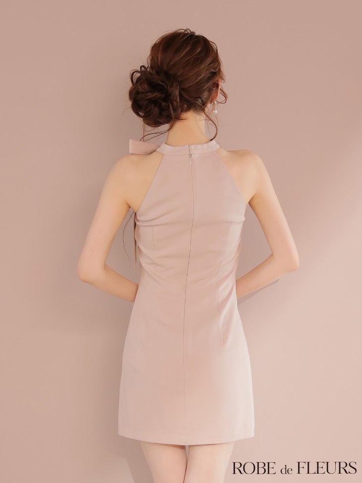 ROBE de FLEURS ローブドフルール 2wayネックリボンバストジップミニキャバドレス fm4111