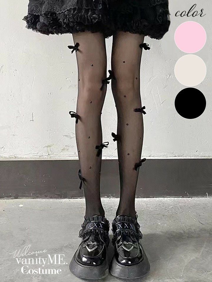 リボン付きシアーストッキング