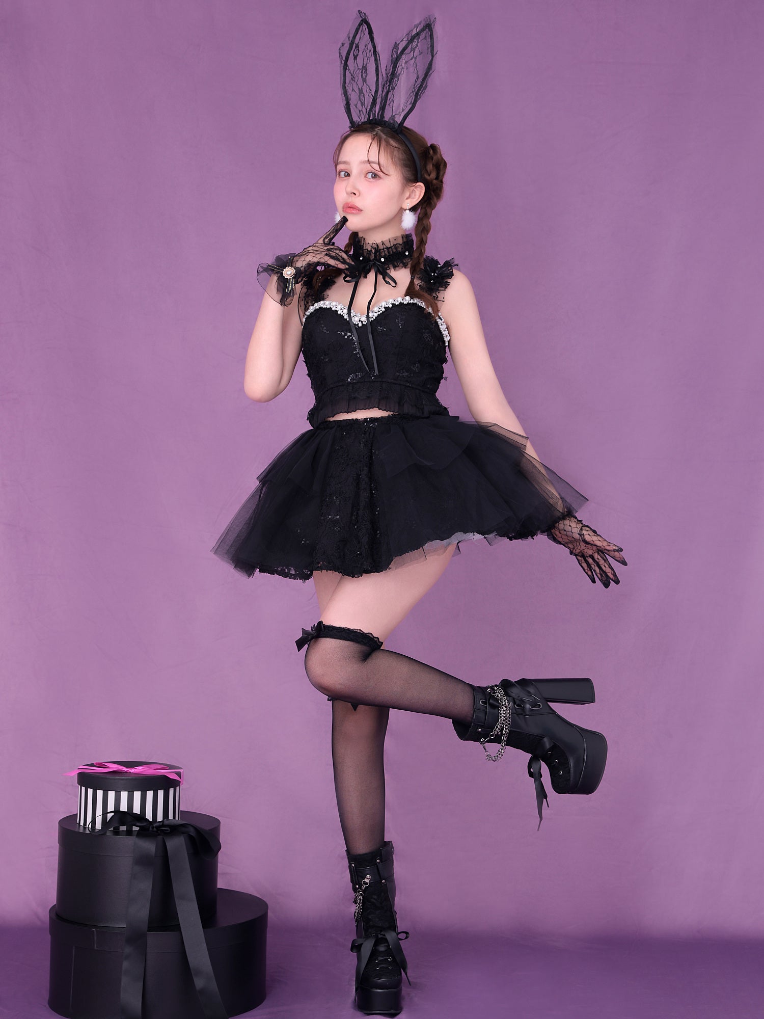 【4点セット】Tutu Baby Bunny トゥトゥ ベイビー バニー ブラック vcsbn-250230-1b