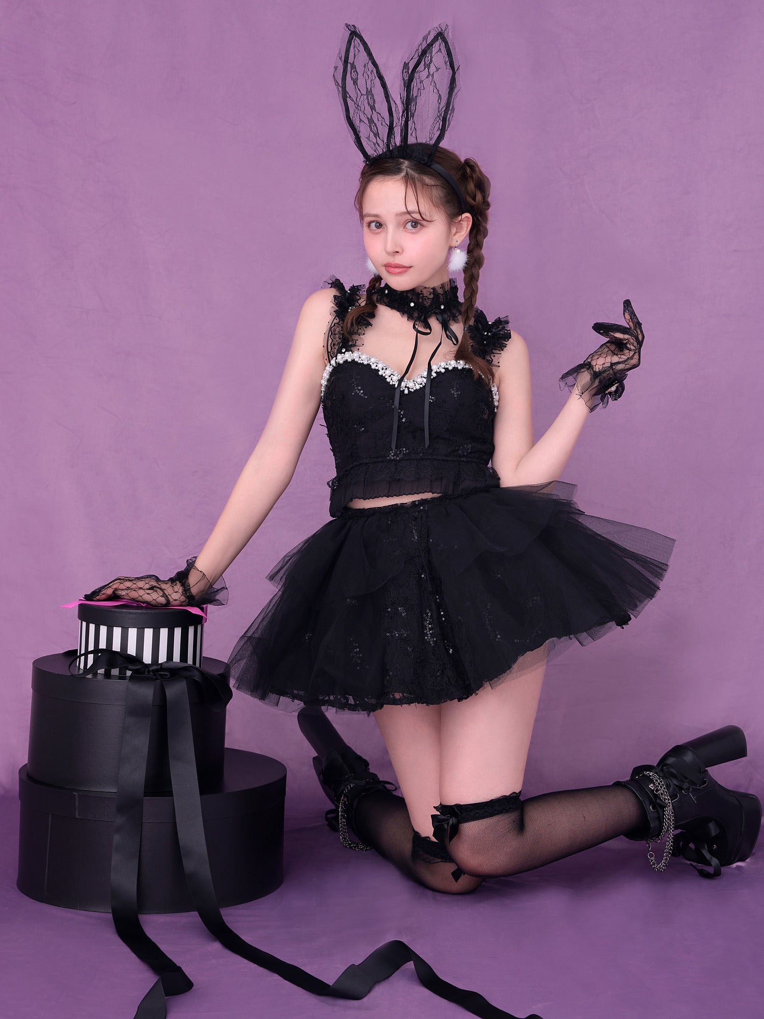 【4点セット】Tutu Baby Bunny トゥトゥ ベイビー バニー ブラック vcsbn-250230-1b
