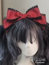 ビッグリボン×レースヘッドドレス ヘアアクセサリー ブラック・ホワイト・ピンク・レッド vcsit-25060