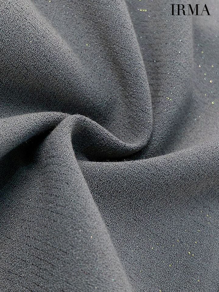 IRMA イルマ ワンカラー/オフショル/フリル/リボン/フロントジップ/パールチャーム/タイト ミニドレス ir55087-c