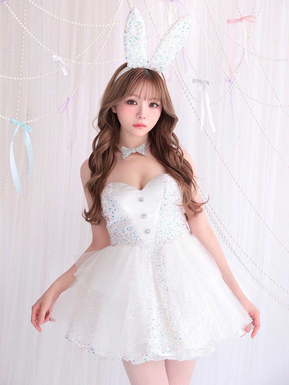【2点セット】diamond jewelry bunny ダイアモンドジュエリーバニー スカート ホワイト vcsbn-250238-1