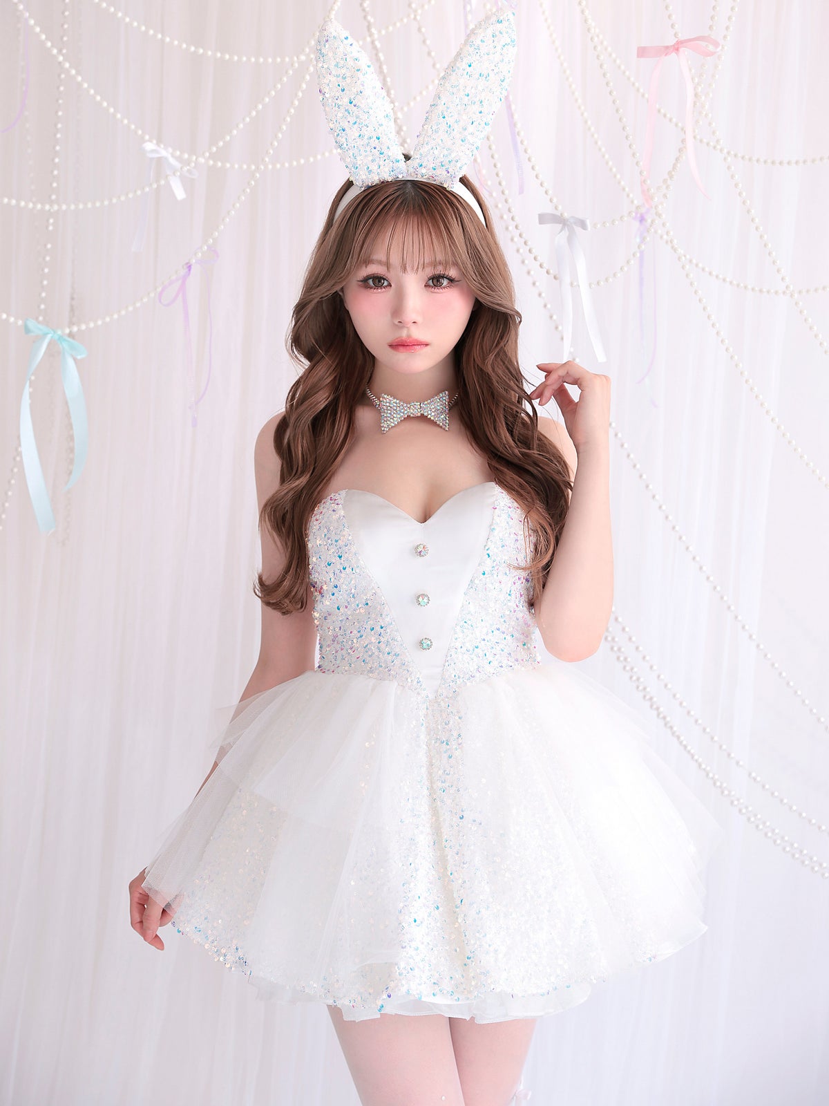 【2点セット】diamond jewelry bunny ダイアモンドジュエリーバニー スカート ホワイト vcsbn-250238-1