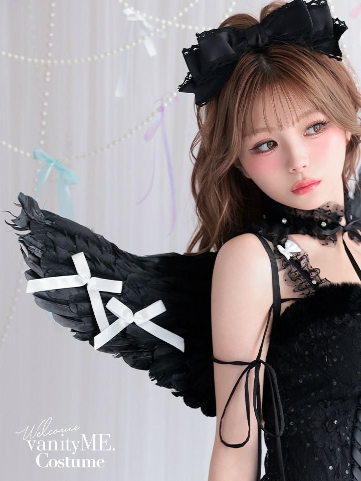 リボン付き 天使羽 ホワイト・ブラック vcsit-256601-ac | コスプレ